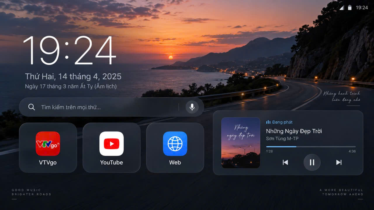 Giao diện AACast Pro trên màn hình ô tô qua Android Auto